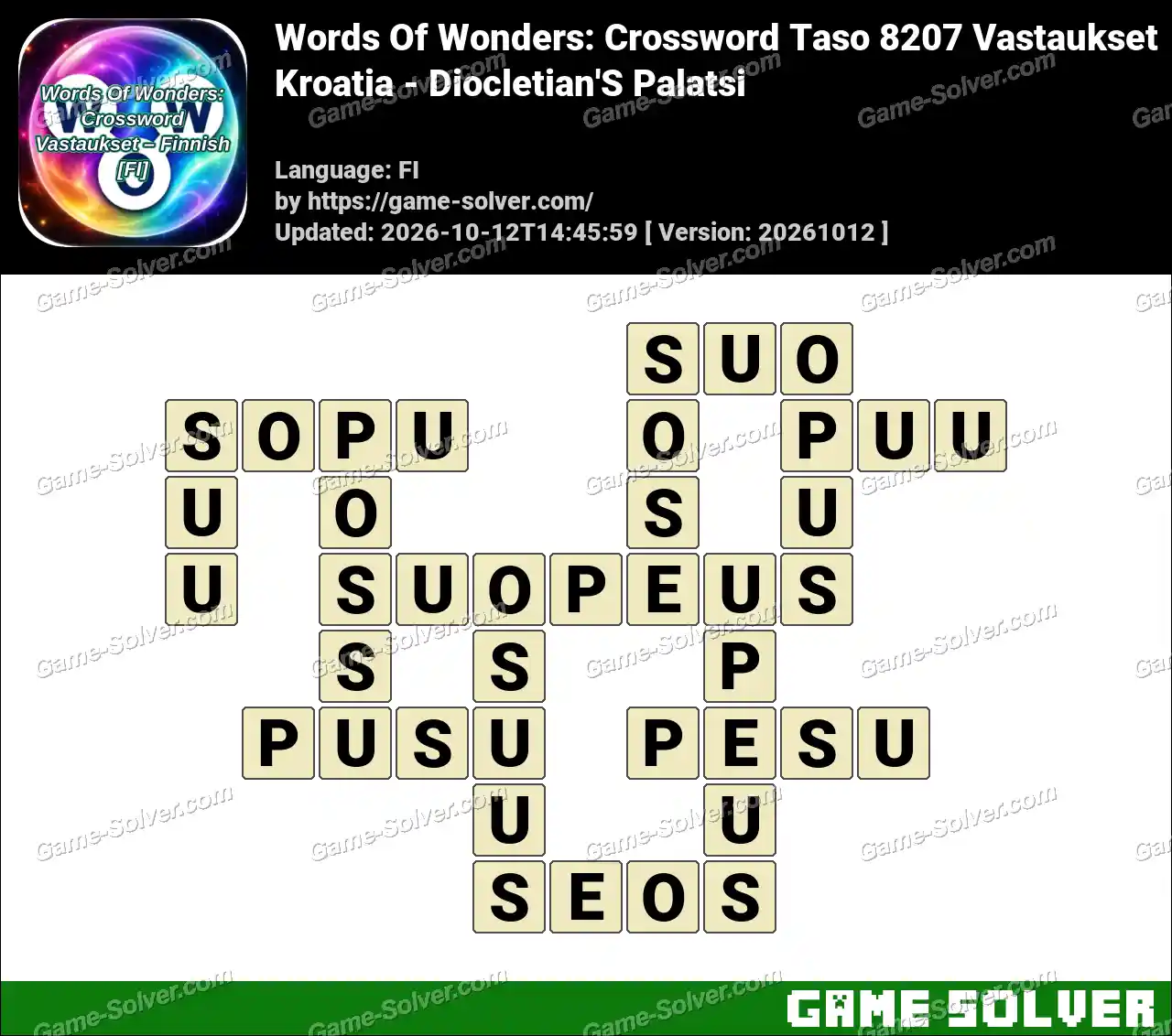 Words Of Wonders: Crossword Taso 8207 Vastaukset – Kroatia – Diocletian’S Palatsi